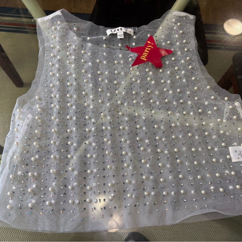 Love Women's Gray Embellished Top